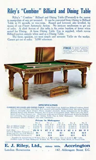 Billiard Collection: ADVERT. BILLIARD TABLE