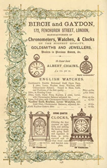Advert, Birch and Gaydon clocks and watches