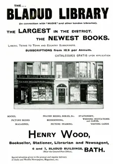 Librarian Prints: Advert for The Bladud Library, Bath