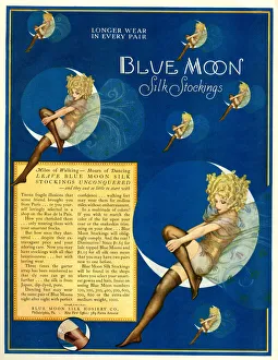 Crescent Prints: Advert, Blue Moon Silk Stockings