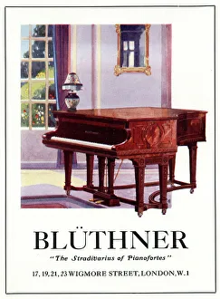Pianoforte Prints: Advert, Bluthner Pianos, Wigmore Street, London