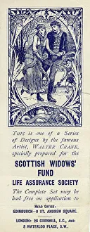 Month Collection: Advertising bookmark, January, designed by Walter Crane