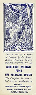 Month Collection: Advertising bookmark, July, designed by Walter Crane