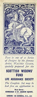 Month Collection: Advertising bookmark, October, designed by Walter Crane