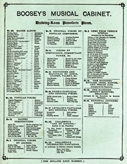 Listed Prints: Advert, Booseys Cabinet Classics, Pianoforte Solo