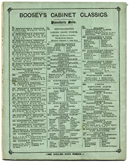 Listed Prints: Advert, Booseys Musical Cabinet, Drawing Room Pieces