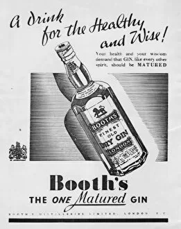 Refreshments Collection: Advert for Booths Gin, 1937