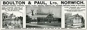Conservatories Prints: Advert for Boulton & Paul, Ltd, conservatories 1904