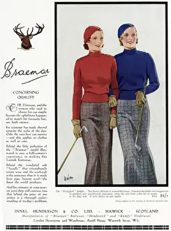 Woollen Prints: Advert for Braemar knitwear 1933