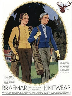 Images Dated 17th October 2017: Advert for Braemar Scotlands finest knitwear 1934