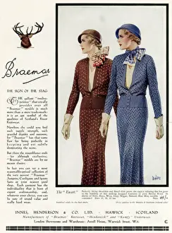 Finest Prints: Advert for Braemar Scotlands knitwear 1933