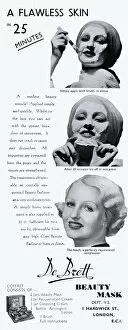 Applying Gallery: Advert for De Bret beauty masks 1934