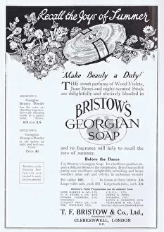 Images Dated 9th May 2016: Advert for Bristows Georgian Soap, London, 1923
