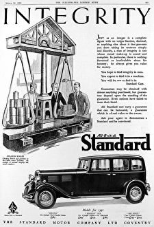 Advertisement for British Standard car Advertisement for British Standard car
