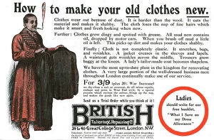 Advertisement for British Tailoring and Repairing, WW1