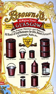 Pail Gallery: Advert, Brown & Co, Glasgow, Scotland