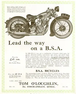 Kendal Prints: Advert, BSA Motor Cycle