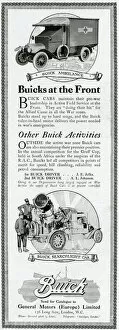 Images Dated 10th February 2016: Advert for Buick, Red Cross ambulances 1916