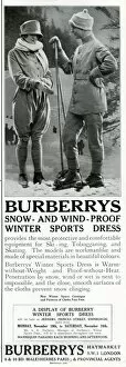 Images Dated 12th May 2017: Advert for Burberry Skiing outfits 1923