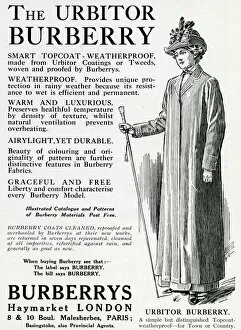 Ankle Gallery: Advert for Burberry smart topcoat 1913