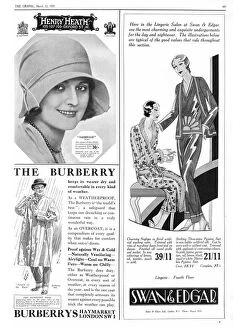 Adverts Gallery: Advertisement for the Burberry weatherproof overcoat. Date: 1930
