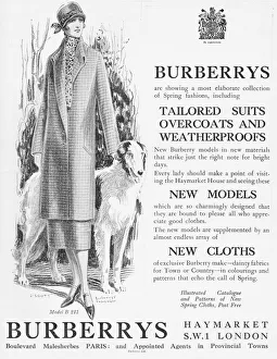 Burberrys Prints: Advert for Burberrys tailored suits, overcoats