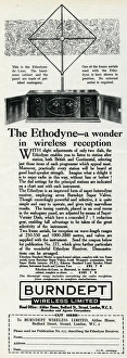 Cabinets Gallery: Advert for Burndept - Ethodyne wireless 1925