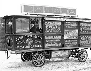 Immigration Prints: Advertising on a bus for Immigration to Canada