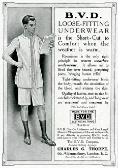 Loose Collection: Advert for BVD underwear for men 1914