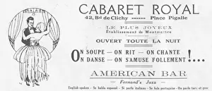 Montmartre Prints: Advert for Cabaret Royal, 42 Blv de Clichy, Paris Date: 1920s