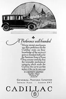 Advertisment Gallery: Advertisement for Cadillac cars