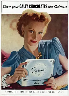 Blonde Prints: Advert for Caleys chocolates 1941