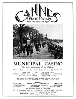 Images Dated 9th October 2017: Advertisement for Cannes, French Riviera in the Sketch
