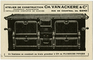 Images Dated 8th April 2016: Advertising card for Belgian Cooking Range