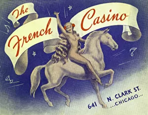 Images Dated 27th October 2013: Advertising card for The French Casino in Chicago