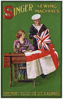 Sailor Gallery: Advertising card for Singer Sewing Machines