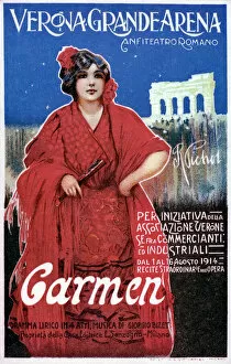 Images Dated 2nd August 2015: Advertisement for Carmen, playing at the Grande Arena