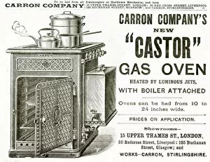 Images Dated 19th July 2017: Advert for Carron Company gas oven 1889