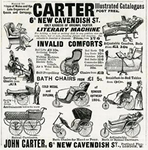Invalid Gallery: Advert for Carter wounded or invalid chairs 1896