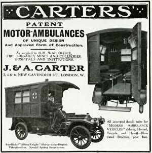 Ambulances Gallery: Advert for Carters motor-ambulances 1912