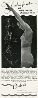 Sportswear Prints: Advert for Carters womens sports underwear 1934
