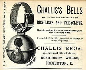 Images Dated 6th September 2017: Advertisement, Challis Bros, Bicycle Bells