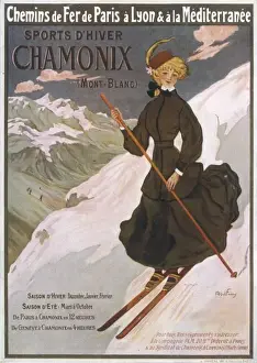 Chamonix Prints: Ad for Chamonix Skiing