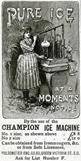 Images Dated 21st July 2016: Advert for Champion Ice Machine 1889
