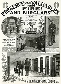 Advert for Chancery Lane safe deposit 1886