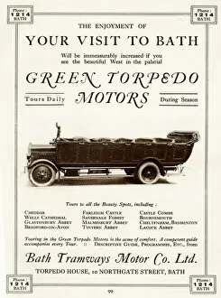 Tramways Collection: Advert, Charabanc Motor Coach Tours, Bath