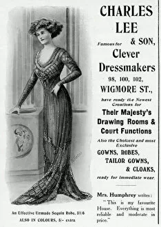 Advert for Charles Lee & Son dressmakers 1909