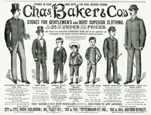 Youth Gallery: Advert for Chas. Baker & Co. gentlemen & boys clothing 1887