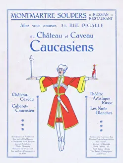 Montmartre Prints: Advert for the Chateau et Caveau Caucasiens, Montmartre