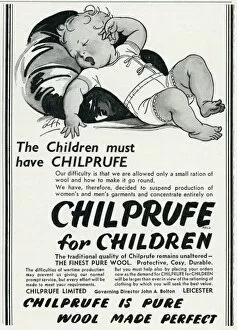 Images Dated 14th August 2012: Advert for Chilprufe wool underwear for children 1941